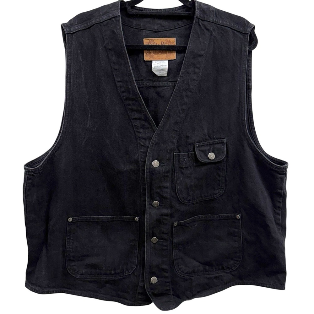 Vintage Delta Blues Jeanswear Women's 26 Black Denim 100% Cotton Vest Pockets